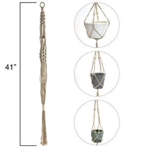 Sorbus Macrame Plant Hanger [4 Pack] Indoor Outdoor Hanging Plant Pots Cotton Rope, Elegant for Home, Patio, Garden