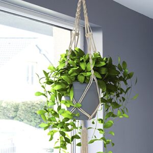 Sorbus Macrame Plant Hanger [4 Pack] Indoor Outdoor Hanging Plant Pots Cotton Rope, Elegant for Home, Patio, Garden