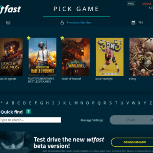 wtfast Gamers Private Network (GPN) - 6 Month Key [Online Code]