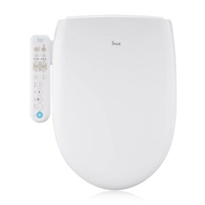 inus n21 electric heated bidet toilet seat elongated, warm water, smart heated water luxury bidet toilet seat with kids mode, self cleaning nozzle, tankless, smart touch panel & temperature control