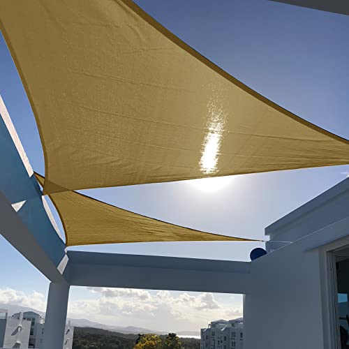 SUNNY GUARD Sun Shade Sail 10'X10'X13' Triangle Sand UV Block Sunshade for Backyard Yard Deck Patio Garden Outdoor Activities and Facility(We Make Custom Size)