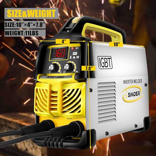 SSIMDER Stick Welder 160Amp 110V/220V Dual Voltage Welding Machine IGBT Inverter ARC Welder Hot Start Portable Welder