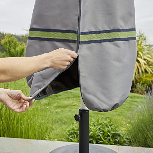 Duck Covers Soteria Waterproof 101 Inch Patio Offset Umbrella Cover with Integrated Installation Pole
