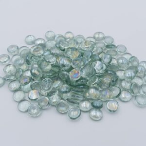 AKOYA Outdoor Essentials 10-Pound Fire Glass Round Drops 3/4 inch Reflective Tempered Crystal Beads for Fire Pit (10 lbs - 3/4 inch, Clear Crystals)