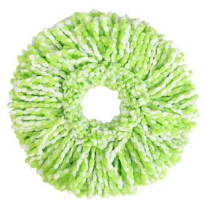 Huhushop Spin Mop Head Refills Microfiber Round Spin Mop Head Replacement for Universal Spin Mop System Perfect for Home Commercial Use (Green+White)