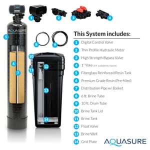 Aquasure Harmony Series 48,000 Grains Whole House Water Softener with High Performance Automatic Digital Metered Control Head | Reduces Hardness & Minerals | Improve Water Quality | for 3-4 bathrooms