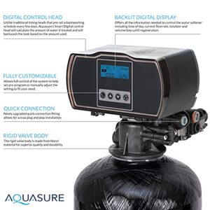 Aquasure Harmony Series 48,000 Grains Whole House Water Softener with High Performance Automatic Digital Metered Control Head | Reduces Hardness & Minerals | Improve Water Quality | for 3-4 bathrooms