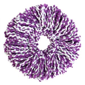 huhushop spin mop head refills microfiber round spin mop head replacement for universal spin mop system perfect for home commercial use (purple+white)