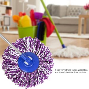 Huhushop Spin Mop Head Refills Microfiber Round Spin Mop Head Replacement for Universal Spin Mop System Perfect for Home Commercial Use (Purple+White)