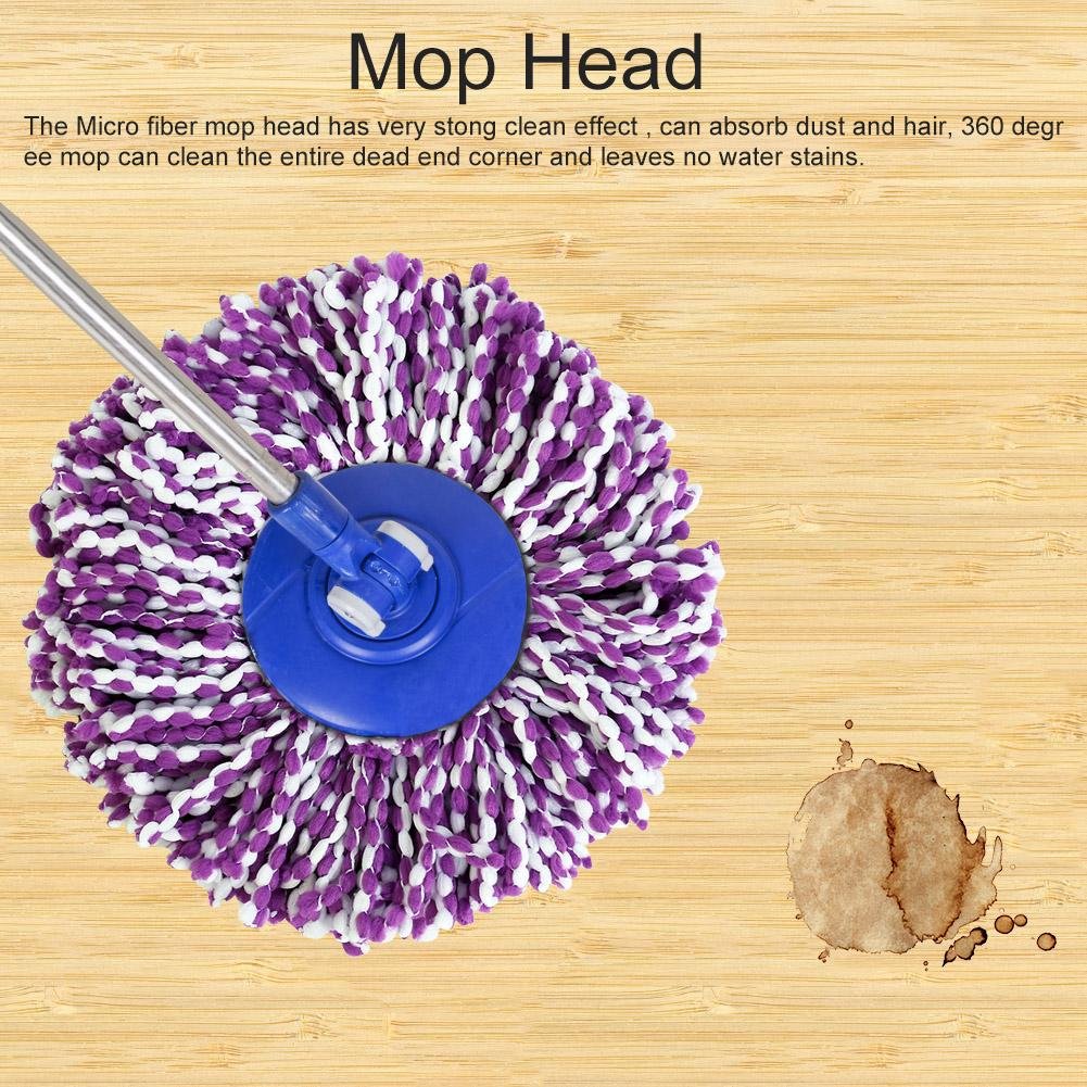 Huhushop Spin Mop Head Refills Microfiber Round Spin Mop Head Replacement for Universal Spin Mop System Perfect for Home Commercial Use (Purple+White)