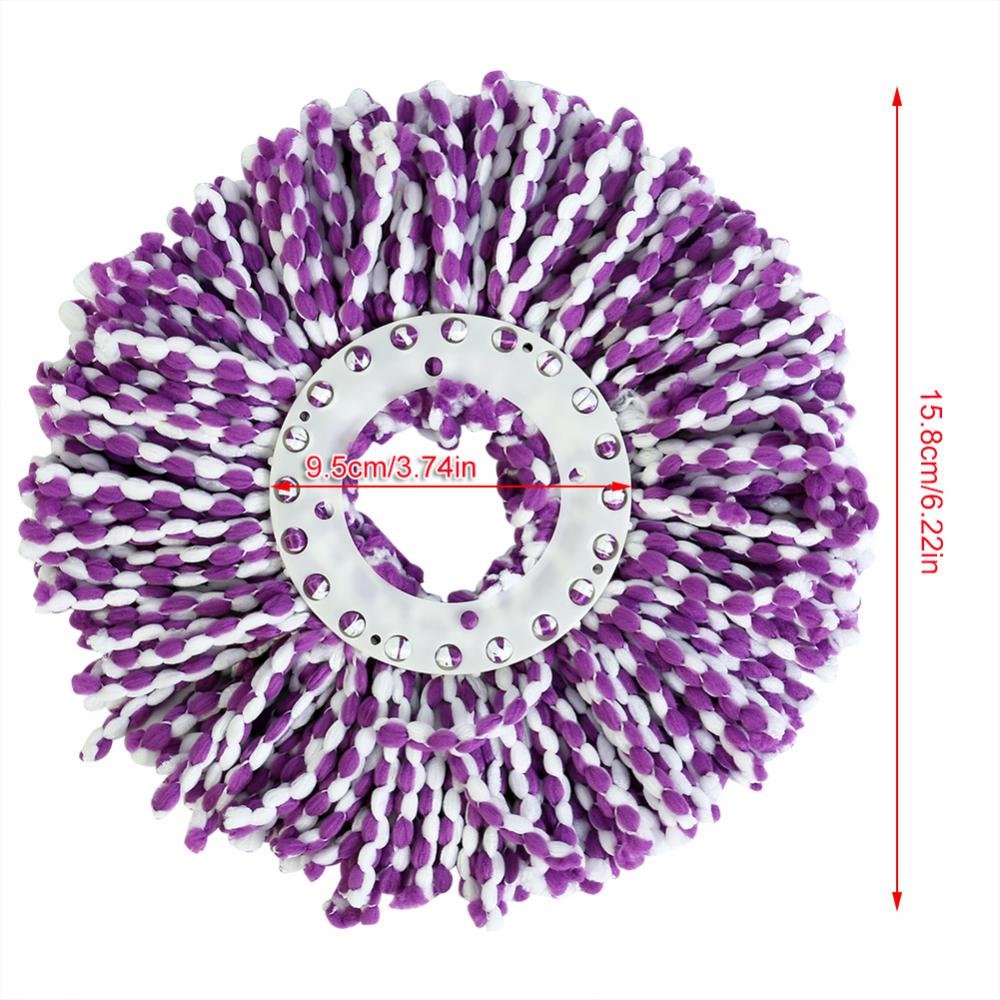 Huhushop Spin Mop Head Refills Microfiber Round Spin Mop Head Replacement for Universal Spin Mop System Perfect for Home Commercial Use (Purple+White)