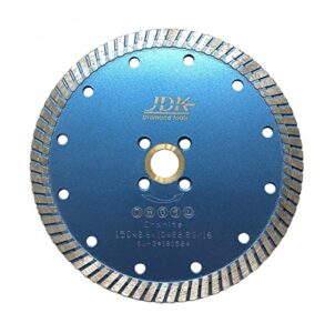 jdk1801c 6 inch dry cutting granite of continuous rim diamond saw blade with 7/8 inch arbor