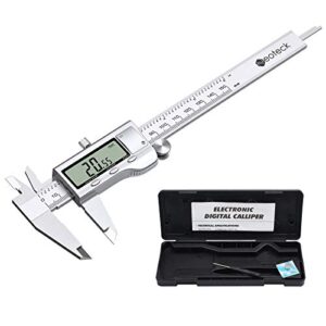 neoteck 6 inch digital caliper, full-metal electronic calipers measuring tool fractions/inch/mm conversion