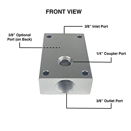 Primefit PCBL38 3/8-Inch Air Push to Connect Outlet Block Provides Air Connections for Compressed Air Piping Systems