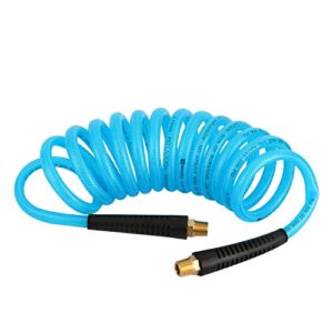 wynnsky 1/4''×10ft recoil pu air hose, air compressor hose with swivel fittings and bend restrictors