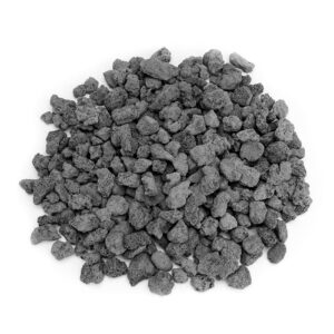 stanbroil 10 pounds lava rock granules for fire bowls,fire pits,gas log sets, and indoor or outdoor fireplaces - medium (1/2"- 1")