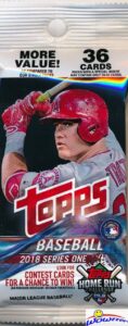 2018 topps series 1 mlb baseball exclusive factory sealed jumbo fat pack with 36 cards including legends in the making insert! loaded with cool inserts & rookies! look for autographs & relics! loaded!