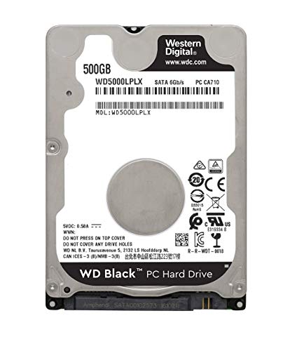 WD Black 500GB Performance Mobile Hard Disk Drive - 7200 RPM SATA 6 Gb/s 32MB Cache 7 MM 2.5 Inch - WD5000LPLX (Renewed)