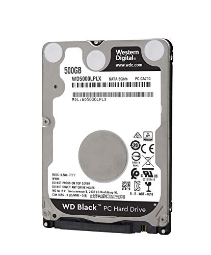 WD Black 500GB Performance Mobile Hard Disk Drive - 7200 RPM SATA 6 Gb/s 32MB Cache 7 MM 2.5 Inch - WD5000LPLX (Renewed)