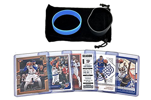 Carmelo Anthony Basketball Cards Assorted (5) Bundle - New York Knicks, Oklahoma City Thunder Trading Card Gift Pack # 7