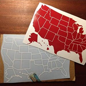 Personalized Mini US Decal Map Tracker - 8" x 5" U.S. Decal, Camper Tracking Decal, Camping Decal, Adventure Tracker, Travel Tracker, State Travel Decal