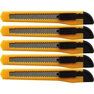 Box Cutter/Hobby Retractable Utility Knife with Strong Snap off Blades (10 Pack)- Great Knife for Cutting Boxes, Panels, tough Packaging, and Much More