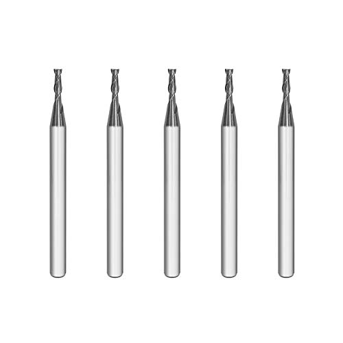 SPEED TIGER Micrograin Carbide Square End Mill - 2 Flute - ISE1/16"2T (5 Pieces, 1/16") - for Milling Alloy Steels, Hardened Steel, Metal & More –Mill Bits Sets for DIYers & Professionals