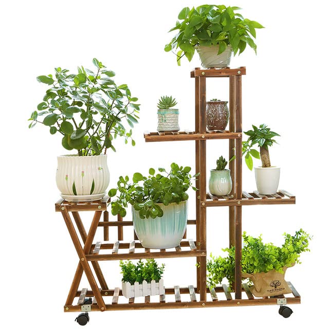 Wooden 5 Tier Plant Stand Flower Rack Bonsai Holder Home Garden Corner Shelf