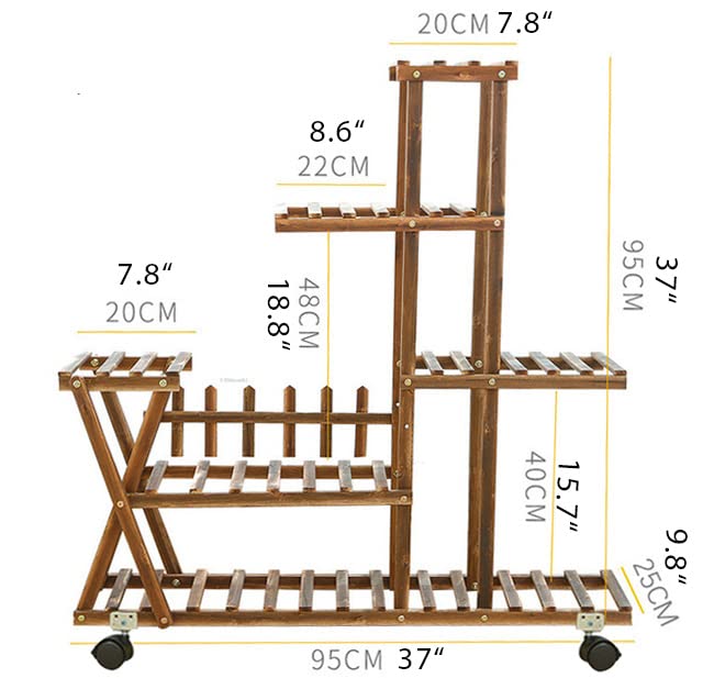 Wooden 5 Tier Plant Stand Flower Rack Bonsai Holder Home Garden Corner Shelf