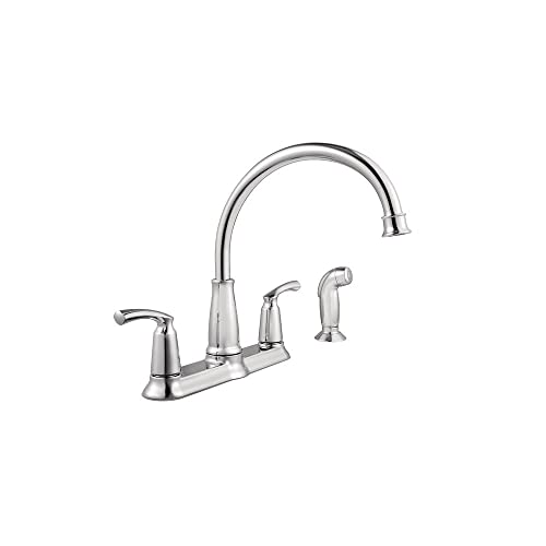 Moen 87403 Bexley Chrome 2Handle Lever Kitchen Faucet with Sprayer