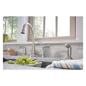 Moen 87403 Bexley Chrome 2Handle Lever Kitchen Faucet with Sprayer