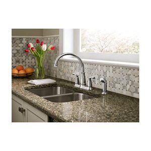 Moen 87403 Bexley Chrome 2Handle Lever Kitchen Faucet with Sprayer