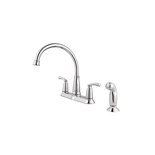 Moen 87403 Bexley Chrome 2Handle Lever Kitchen Faucet with Sprayer