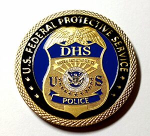 dhs federal protective service police colorized challenge art coin