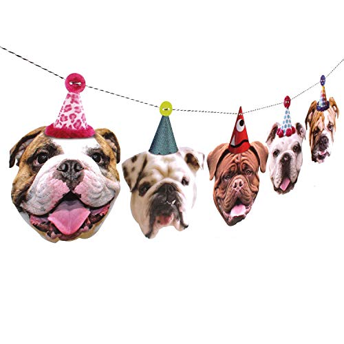 English Bulldog Garland, dog party decoration banner, Made in USA, Best Quality