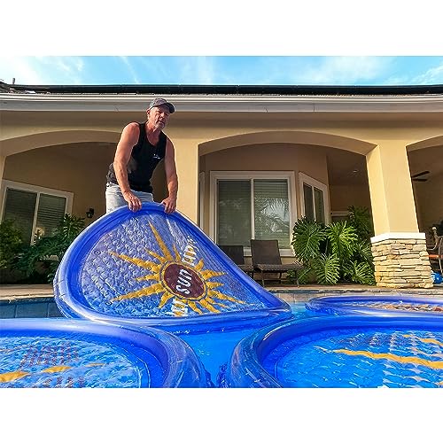 Solar Sun Rings 60 Inch Above Ground or Inground Swimming Pool Hot Tub Spa Heating Accessory Circular Heater Solar Cover, Blue (Cover Only)