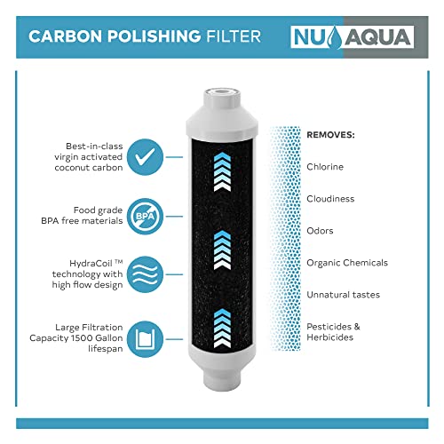 NU Aqua Platinum Series Reverse Osmosis Filtration System Replacement Filters Universal RO System Cartridges (1, Carbon Post Filter)