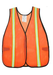 sife 10 pack high visibility reflective safety vest,made from breathable and neon orange mesh fabric,light weight for man and woman
