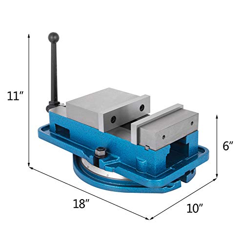 Happybuy 6 Inch Heavy Duty Milling Vise Bench Clamp Vise High Precision Clamping Vise 6 Inch Jaw Width with 360 Degrees Swiveling Base CNC Vise