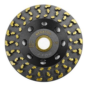 megatron 4" diamond cup grinding removing disc wheel for concrete, paint, epoxy, glue and mastic with cdb newest technology (megatron 4")
