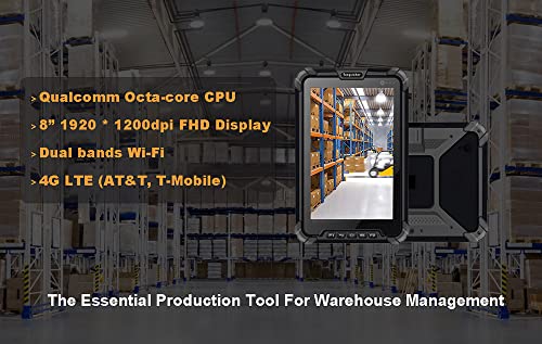 Ultra Rugged Android Enterprise Tablet PC with Barcode Scanner, 8-inch / IP67 Waterproof/with Zebra 1D Laser Scan Engine/GPS, for Warehouse Management