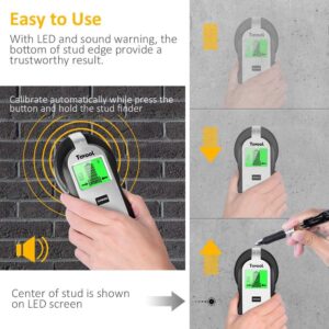 Stud Finder Sensor Wall Scanner - 4 in 1 Electronic Stud Sensor Beam Finders Wall Detector Center Finding with LCD Display for Wood AC Wire Metal Studs Joist Detection