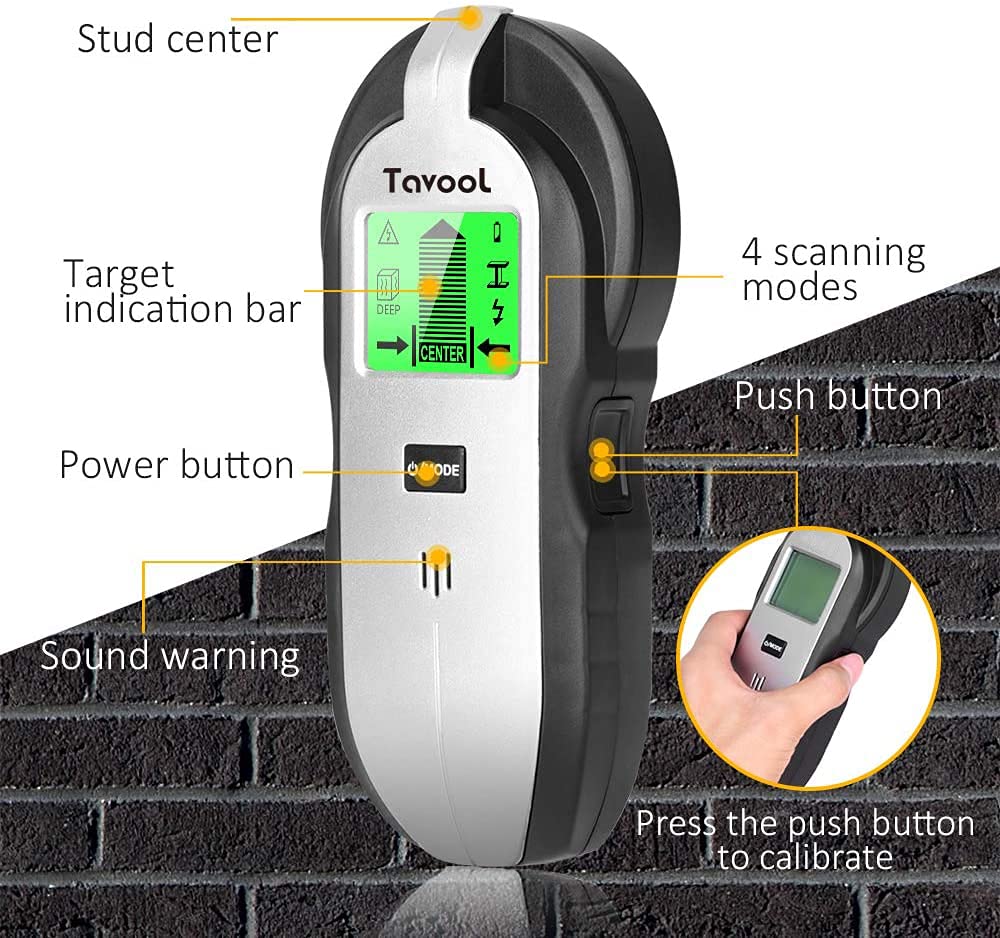 Stud Finder Sensor Wall Scanner - 4 in 1 Electronic Stud Sensor Beam Finders Wall Detector Center Finding with LCD Display for Wood AC Wire Metal Studs Joist Detection