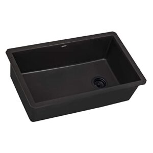 Ruvati 32 x 19 inch Undermount Granite Composite Single Bowl Kitchen Sink - Midnight Black - RVG2033BK