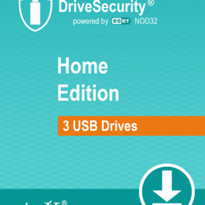 ClevX DriveSecurity powered by ESET - Home Edition - Automatic Malware (Antivirus) Protection for portable drives - 1 year, for up to 3 portable USB Flash drives or external HDD/SSD devices [Online Code]