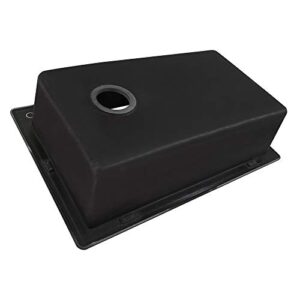 Ruvati 33 x 22 inch Drop-in Topmount Granite Composite Single Bowl Kitchen Sink Slope Bottom - Midnight Black - RVG1033BK