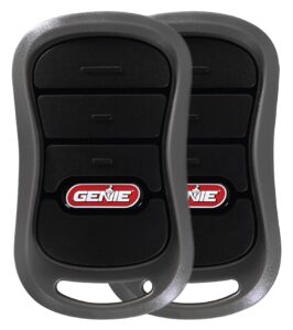 genie 3-button garage door opener remotes (2 pack) - each remote controls up to 3 genie garage door openers -compatibility only with genie intellicode garage door openers - model g3t-r, black