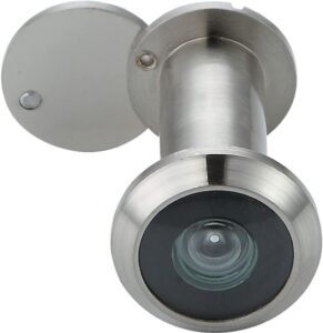 forliggio peephole front door viewer with privacy cover, one-way 220 degrees (satin nickle)
