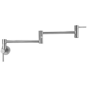 Geyser GF46-S Andorra Series Stainless Steel Wall Mount Two Handle Pot Filler Faucet (Brushed Stainless Steel Finish)