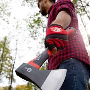 INTERTOOL 15” Hatchet Axe, Small Camp Hand Axe, 1.3 lbs, Wood Chopping, Splitting, Shock Absorbing Fiberglass Anti-Slip Handle HT-0261